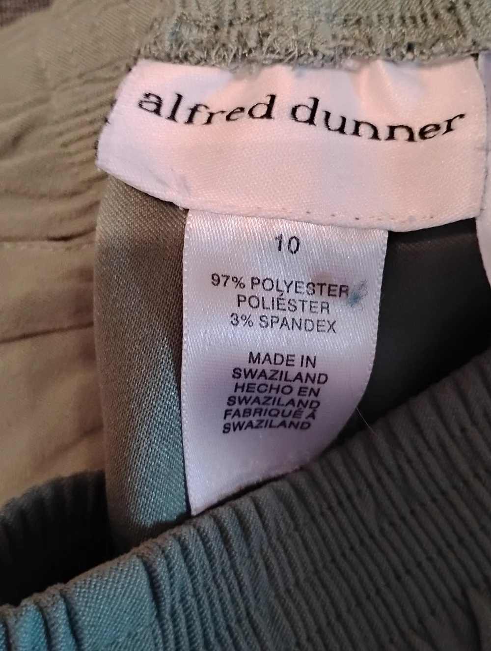 Alfred Dunner Pants, Set of 2, Beige & Green, Size 10, Polyester, Pre-owned - Picture 10 of 11